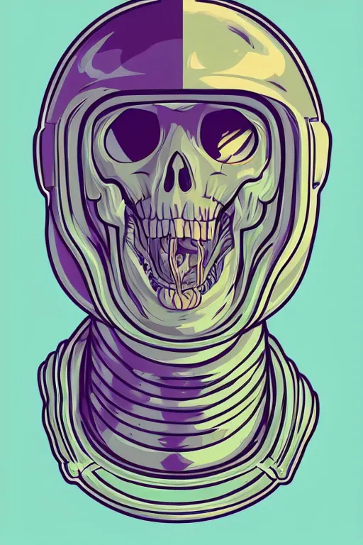 Image similar to portrait of a astronaut skeletor, art by ori toor, sticker, colorful, illustration, highly detailed, simple, smooth and clean vector curves, no jagged lines, vector art, smooth