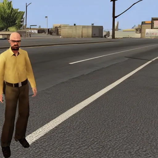 Prompt: Walter white in GTA San Andreas