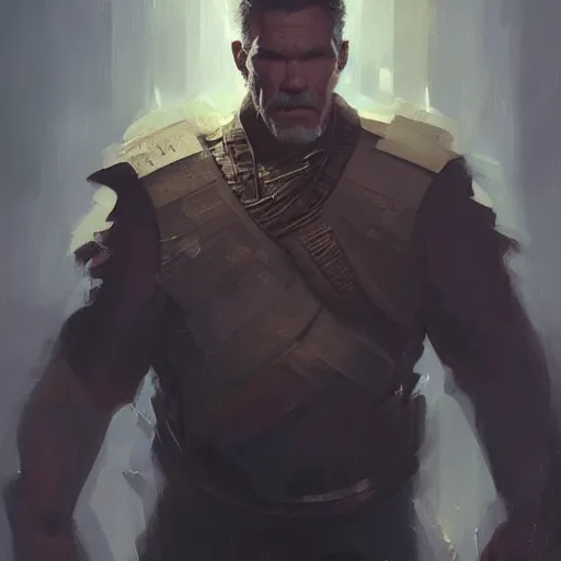 Prompt: A portrait of josh brolin, Magic the Gathering art, art by greg rutkowski, matte painting, trending on artstation