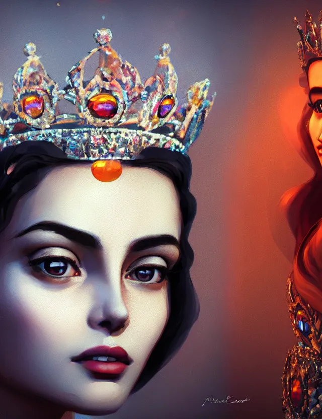 Image similar to blurred background. close-up portrait of a goddess in crown, by Alfred Eisenstaedt, Afarin Sajedi and Alena Aenami. unreal engine