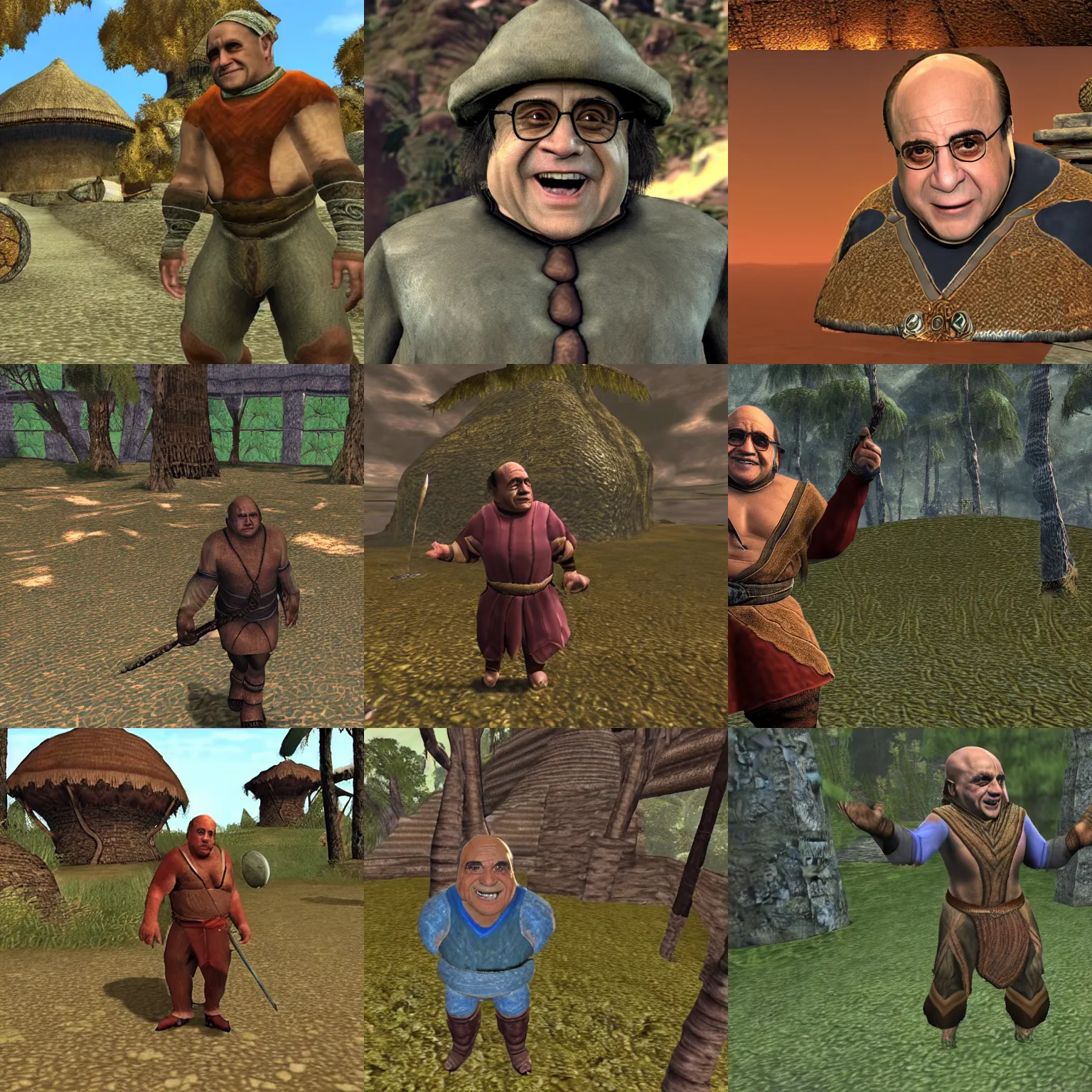 Prompt: screenshot of danny devito in morrowind