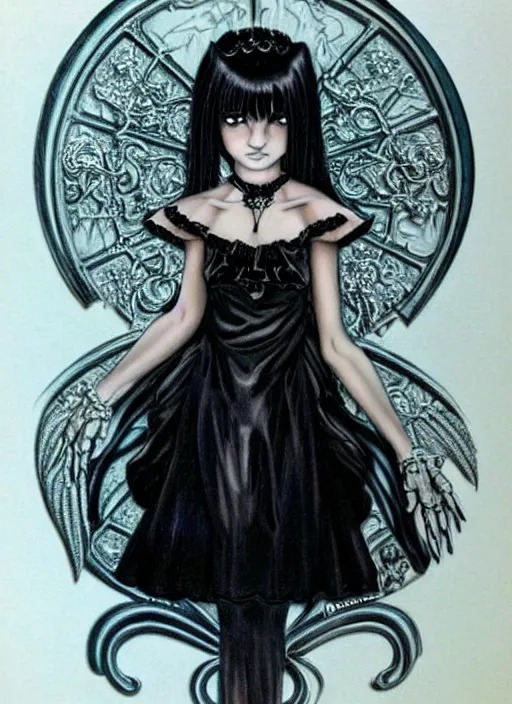 Image similar to ( ( gothic # ) ) princess portrait *. *. by battle angel alita * *, rene lalique, highly detailded, ( ( misa amane # ) )