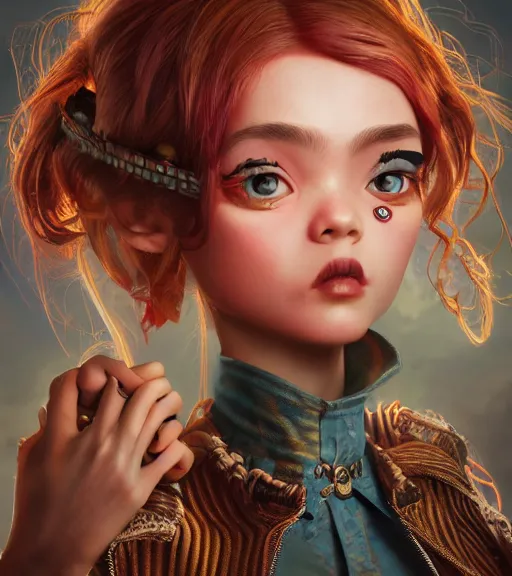 Prompt: An epic fantasy comic book style portrait painting of a very beautiful spaghettipunk girl, awesome pose, character design by Mark Ryden and Pixar and Hayao Miyazaki, unreal 5, DAZ, hyperrealistic, octane render, cosplay, RPG portrait, dynamic lighting, intricate detail, summer vibrancy, cinematic