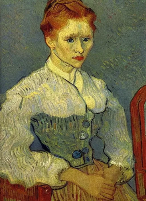 Prompt: lifelike oil painting portrait of belle by van gogh