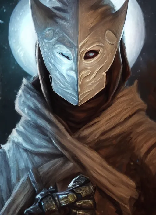 Image similar to white masked figure, ultra detailed fantasy, dndbeyond, bright, colourful, realistic, dnd character portrait, full body, pathfinder, pinterest, art by ralph horsley, dnd, rpg, lotr game design fanart by concept art, behance hd, artstation, deviantart, hdr render in unreal engine 5