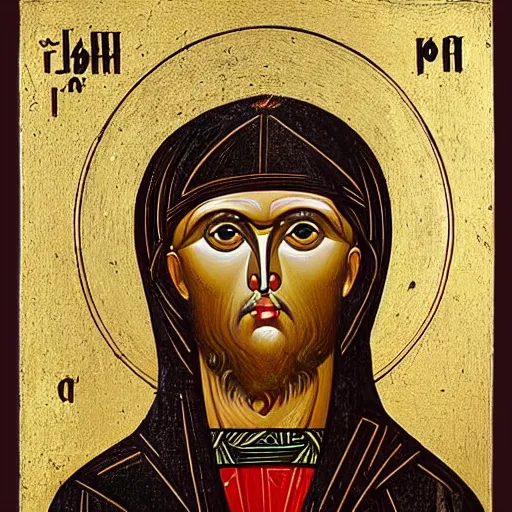 Prompt: portrait of a sloth, ancient byzantine icon, roman catholic icon, saintly, orthodox