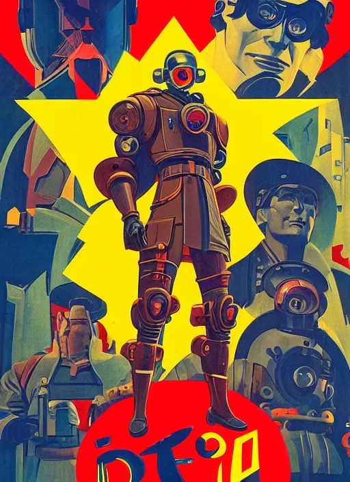 Prompt: soviet propaganda poster. cyberpunk samurai. portrait by jean giraud and anton otto fischer and john philip falter and will eisner and gil elvgren and pixar. realistic proportions. character art. science fiction d & d. tf 2, overwatch, rb 6 s, cyberpunk 2 0 7 7, blade runner 2 0 4 9.