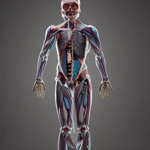 Image similar to a concept of a detailed and intricate design of a full body of human anatomy, 3 d design, great finesse organic hyper detailed, hyperrealistic, ultra detailed, 4 k, octane render, unreal engine