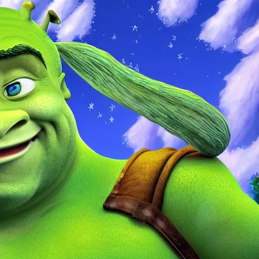 Prompt: shrek as an anime character, studio ghibli, anime key visual