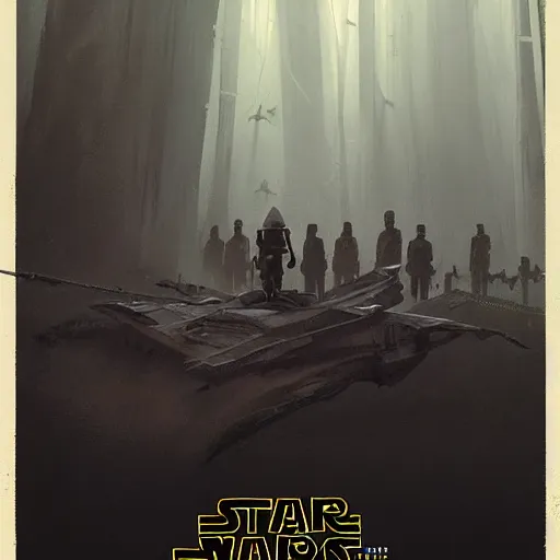 Image similar to star wars return of the jedi concept poster by greg rutkowski