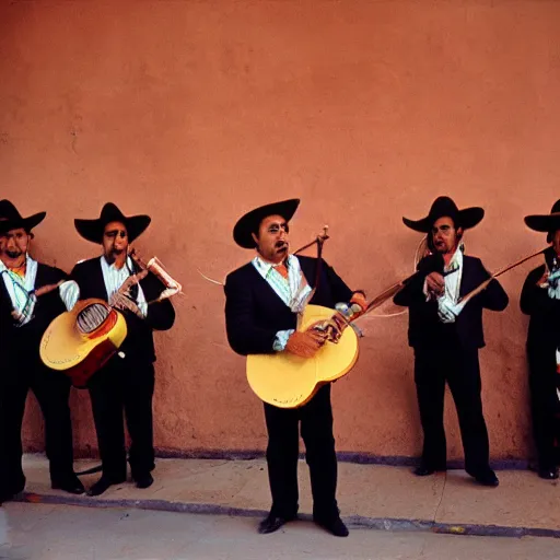 Image similar to mariachi band, tlaquepaque, kodak ektachrome,