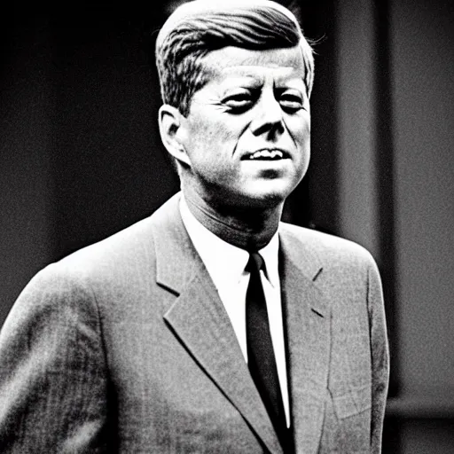 Image similar to b / w photo of jfk, no hair, bald