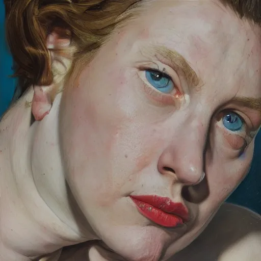 Image similar to high quality high detail painting by lucian freud, hd, portrait of liv tylor, photorealistic lighting