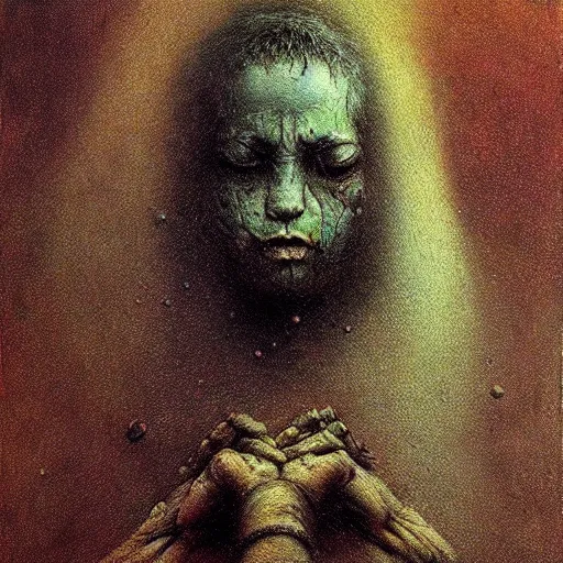 Image similar to high quality high detail painting by beksinski, hd, pute madness