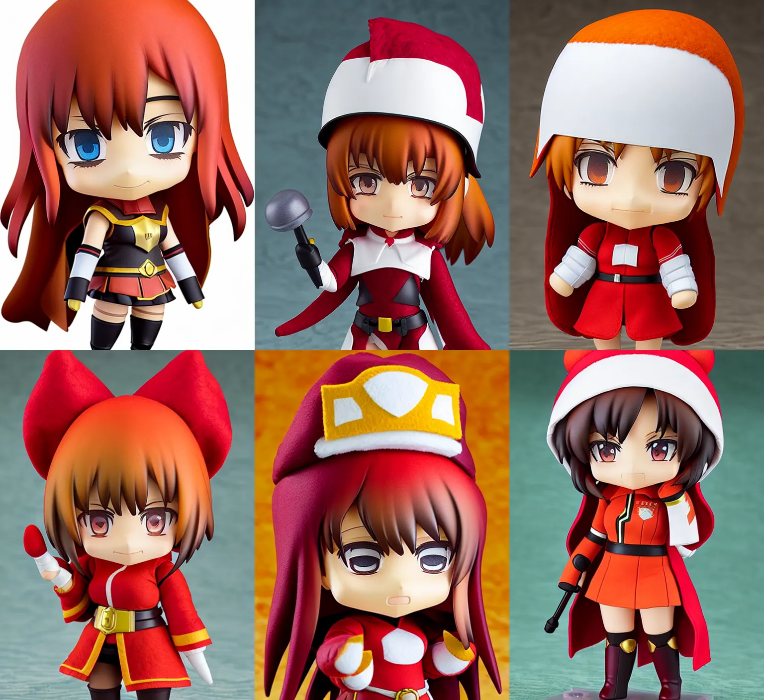 Prompt: closeup nendoroid magma cleric girl, very detailed felt plushie, official product image, white studio