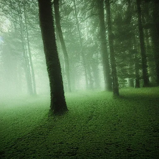 Prompt: digital steam, pixels forest, very low contrast, very low saturation, green cast gradient