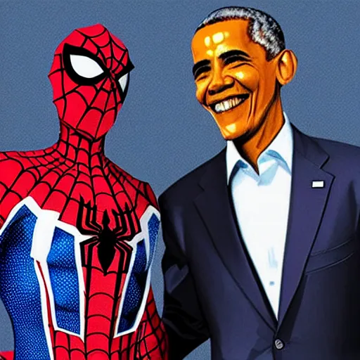 Prompt: spider - man obama