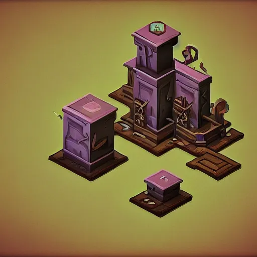 Image similar to lovecraftian horror, isometric, voxels, game art