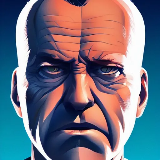 Image similar to face icon stylized minimalist die hard, loftis, cory behance hd by jesper ejsing, by rhads, makoto shinkai and lois van baarle, ilya kuvshinov, rossdraws global illumination