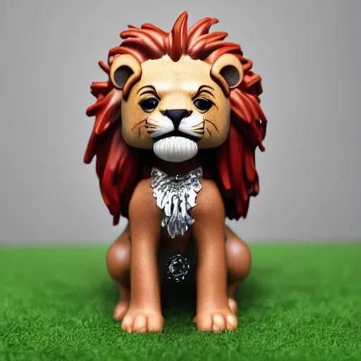Prompt: a funko lion, 4 k, highly detailed