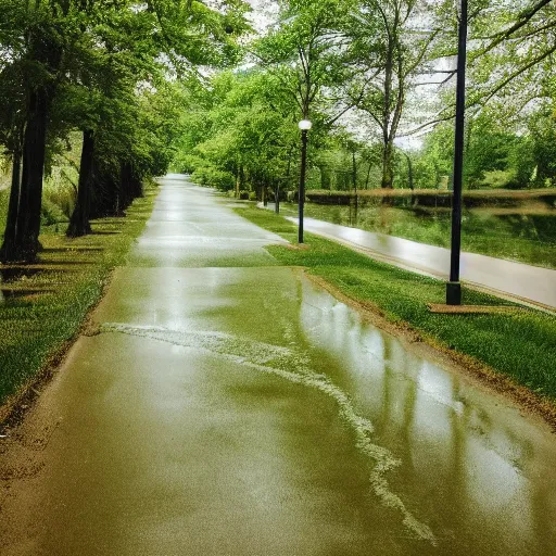 Image similar to a photo of green rainfall in a small town in Ohio