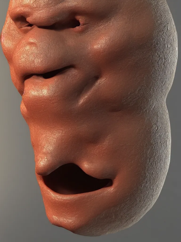 Image similar to simple primitive tube shape, textured with photorealistic human skin, photoreal details, straight smooth vertical, highly realistic bump map, surface painter, pixar renderman, metahuman