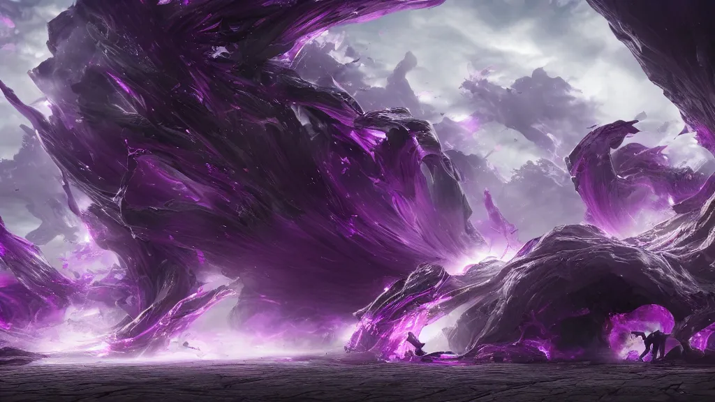 Image similar to purple tornado, fantasy artwork, very very very beautiful scenery, hd, hdr, ue5, ue6, unreal engine 5, cinematic 4k wallpaper, 8k, ultra detailed, high resolution, artstation, award winning