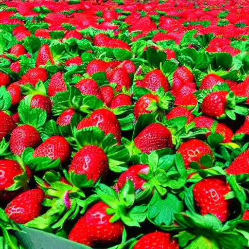 Image similar to a field of strawberries ad infinitum