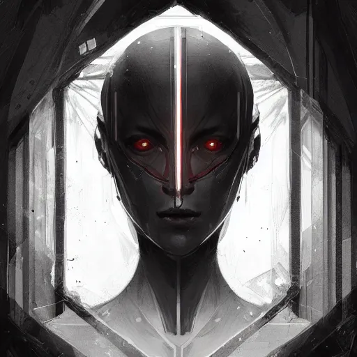 Image similar to a symmetrical portrait by greg rutkowski, inspired by cibo from tsutomu nihei, digital art, unreal engine 5, trending on artstation, deviantart, pinterest, rule of thirds, 4 k uhd image