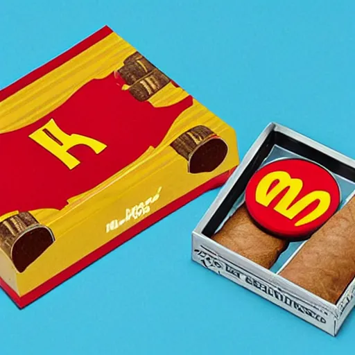 Image similar to cuban cigar as a mcdonald's happy meal toy