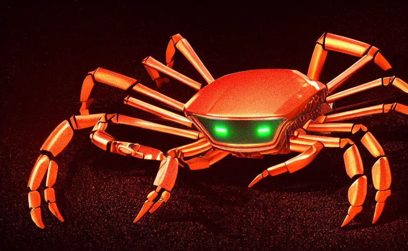 Prompt: robocrab cybercore disco rave, highly detailed, extremely high quality, hd, 4 k, 8 k, professional photographer, 4 0 mp, lifelike, top - rated, award winning, cinematic, realistic, detailed lighting, detailed shadows, sharp, no blur, edited, corrected, trending