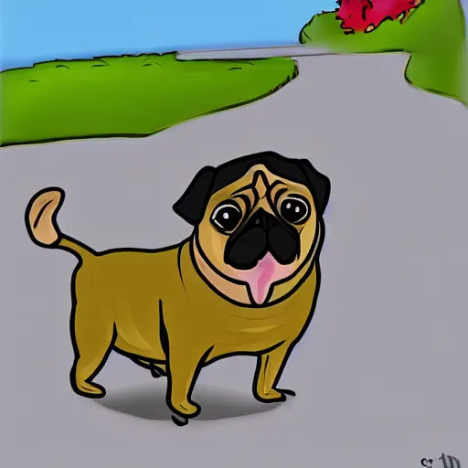 Prompt: pug cartoon