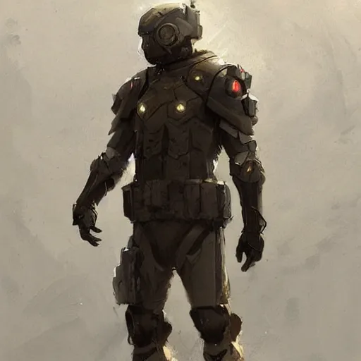 Prompt: concept art by greg rutkowski, a futuristic soldier, roughly from the 2 5 th century, wearing a futuristic tactical gear, elegant, baroque and renaissance look, artstation hq.