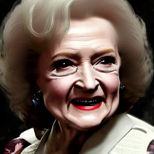 Image similar to betty white in resident evil game