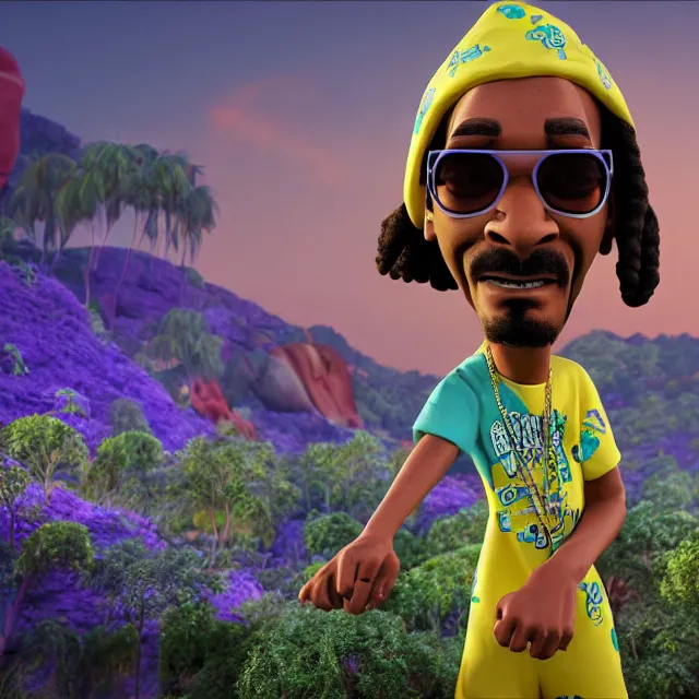 Image similar to snoop dog as a pixar disney unreal engine octane render 3 d render photorealistic