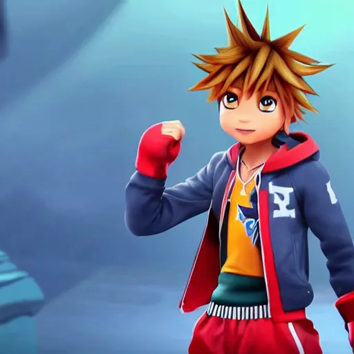 Prompt: sora relishing in the fact that he has finally won a fight after losing 5 0 times in a row, realistic, 4 k