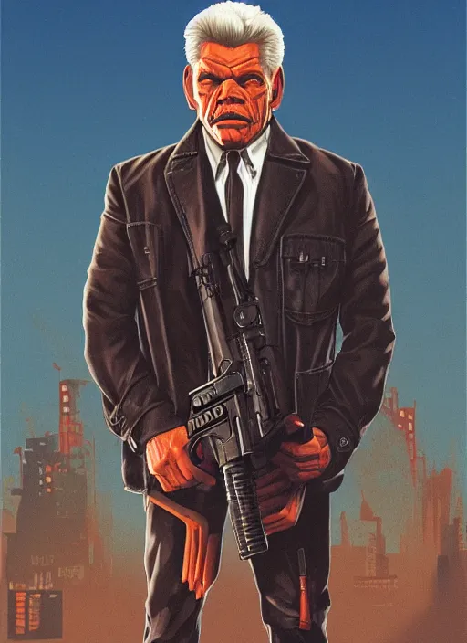 Image similar to portrait of Tom Atkins in Night of the Creeps (1986), highly detailed, centered, solid color background, digital painting, artstation, concept art, smooth, sharp focus, illustration, Jason Edmiston, donato giancola, Joseph Christian Leyendecker, Les Edwards, Ed Repka, WLOP, Artgerm