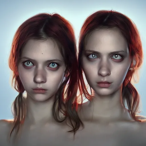 Image similar to two young women who are conjoined twins, hyperdetailed, artstation, cgsociety, 8k