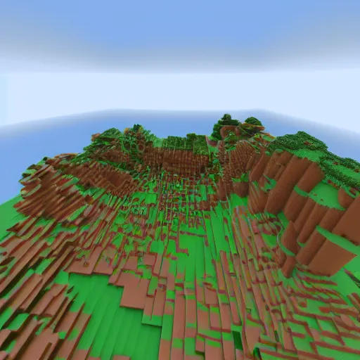 Prompt: ! dream a 3 d voxel model aerial view of a map of minecraft