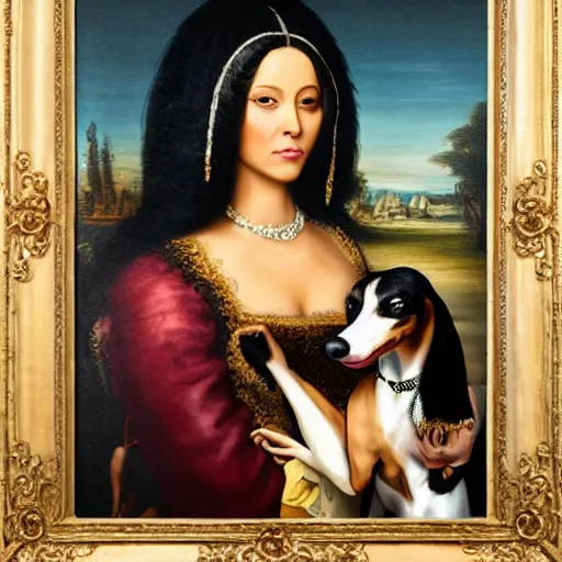 Image similar to nicki minaj walking a dachshund baroque oil painting