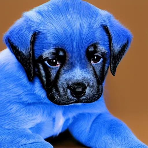 Prompt: virtual blue puppy