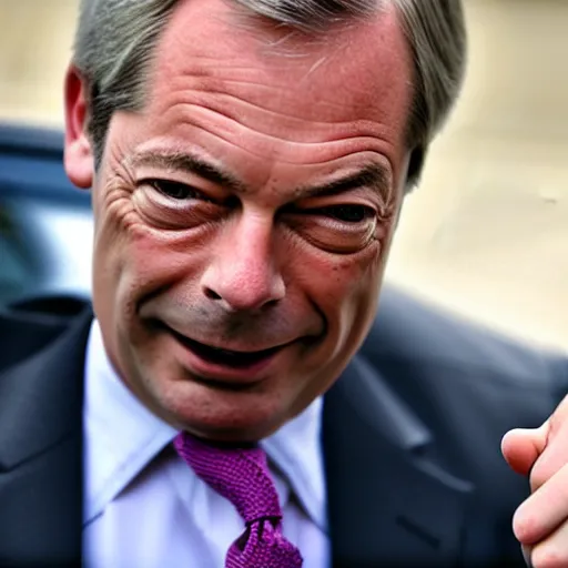 Prompt: nigel farage holding a rifle, photograph, hd