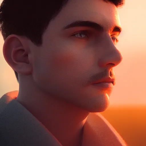 Prompt: of a photo portrait of rafael vallaperde, artstation, sunrise lighting, f 2. 8