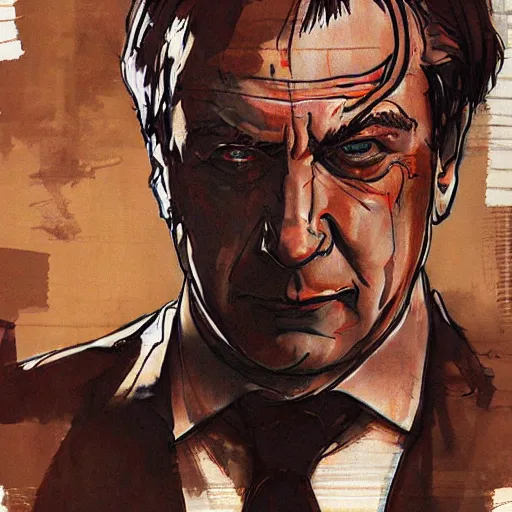 Image similar to A drawing of Saul Goodman by Yoji Shinkawa