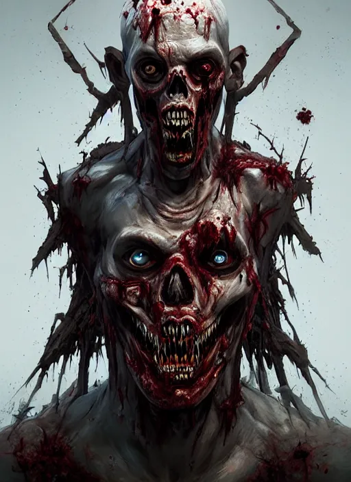 Prompt: symmetry!! portrait of zombie warrior, horror, highly detailed, unreal engine 5, 3 d render, concept art, smooth, sharp focus, art by greg rutkowski