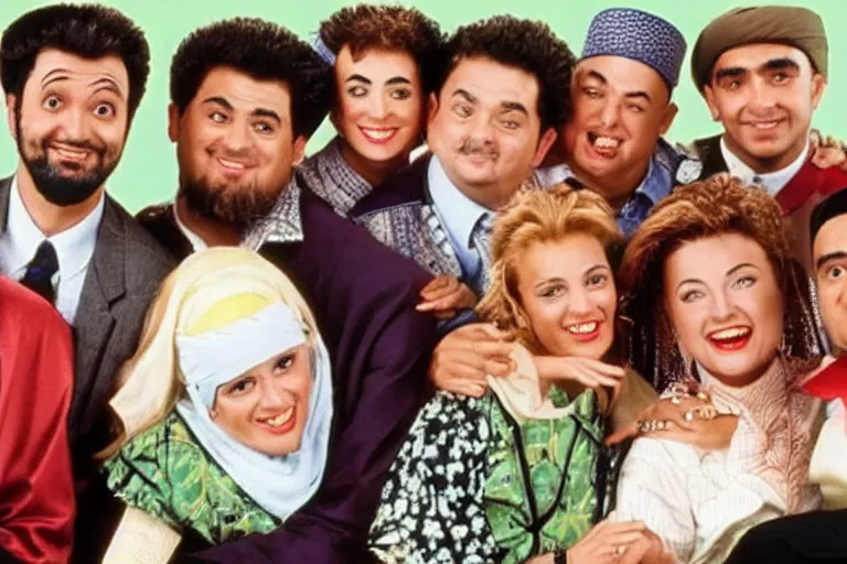 Image similar to Wacky 90s sitcom starring Suleiman the Great