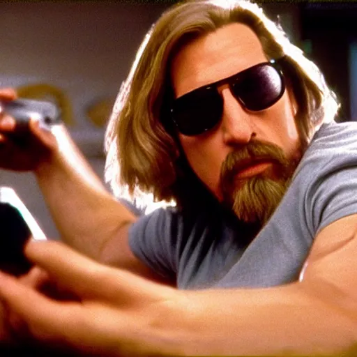 Image similar to Live Action Still of Jerma985 in The Big Lebowski, real life, hyperrealistic, ultra realistic, realistic, highly detailed, epic, HD quality, 8k resolution, body and headshot, film still