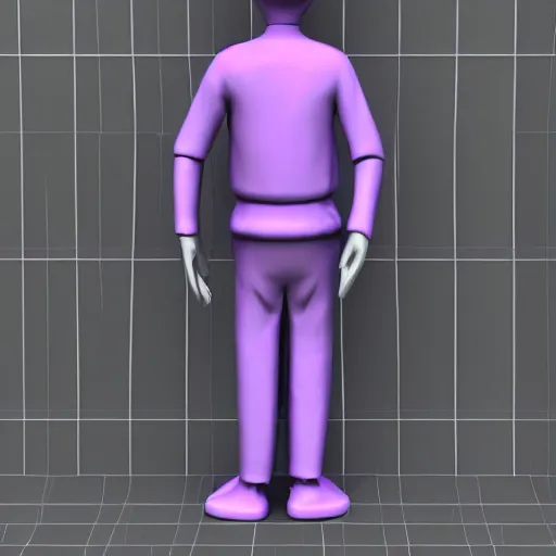 Prompt: purple miniature man, 3 d render
