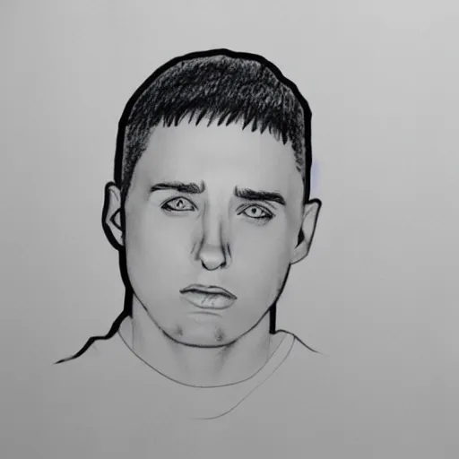 Image similar to Minimalist line art of Eminem
