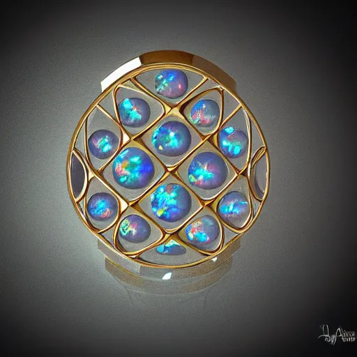 Image similar to opal crystal, orb, jewelry complex sacred geometry, artstation, 8k, magical, elegant, fantasy, highly detailed, art deco, relic, elegant, art noveau